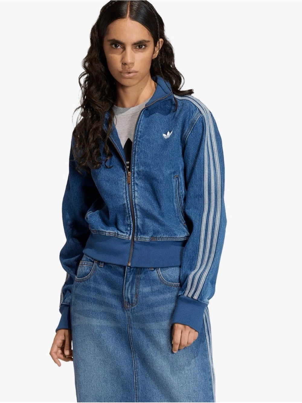 NWT adidas Originals Firebird Denim Track Jacket - Picture 4 of 10
